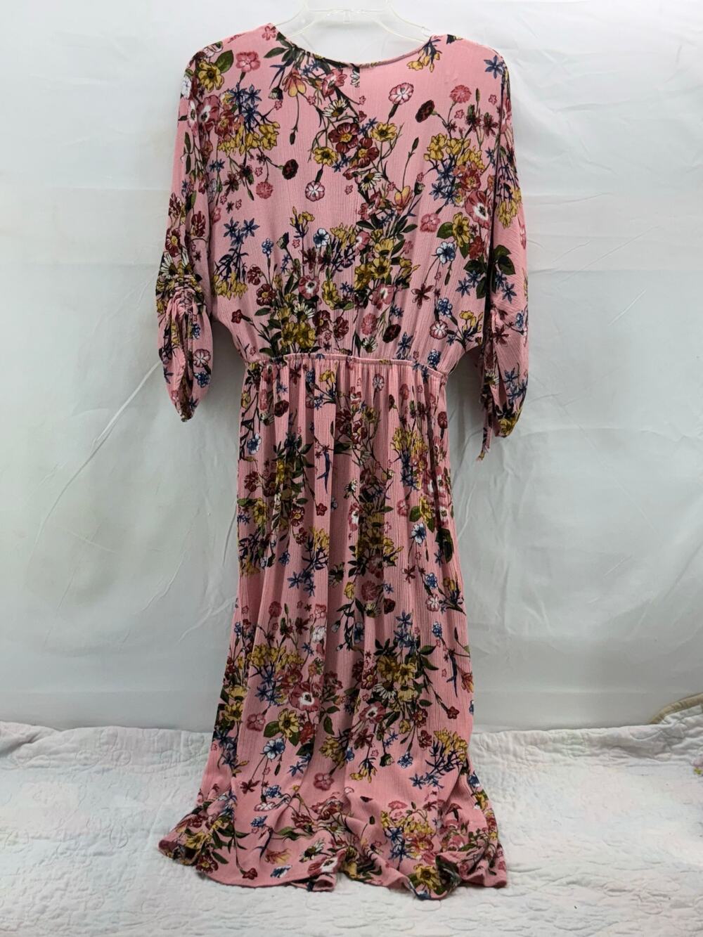 Kori America Small floral black wrap dress